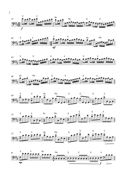 "Canon in D" by Pachelbel - Version for CELLO SOLO. image number null