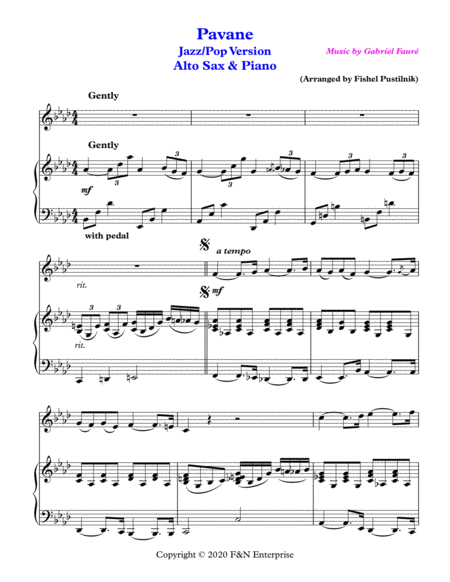 "Pavane"-Piano Background for Alto Sax and Piano-Video image number null
