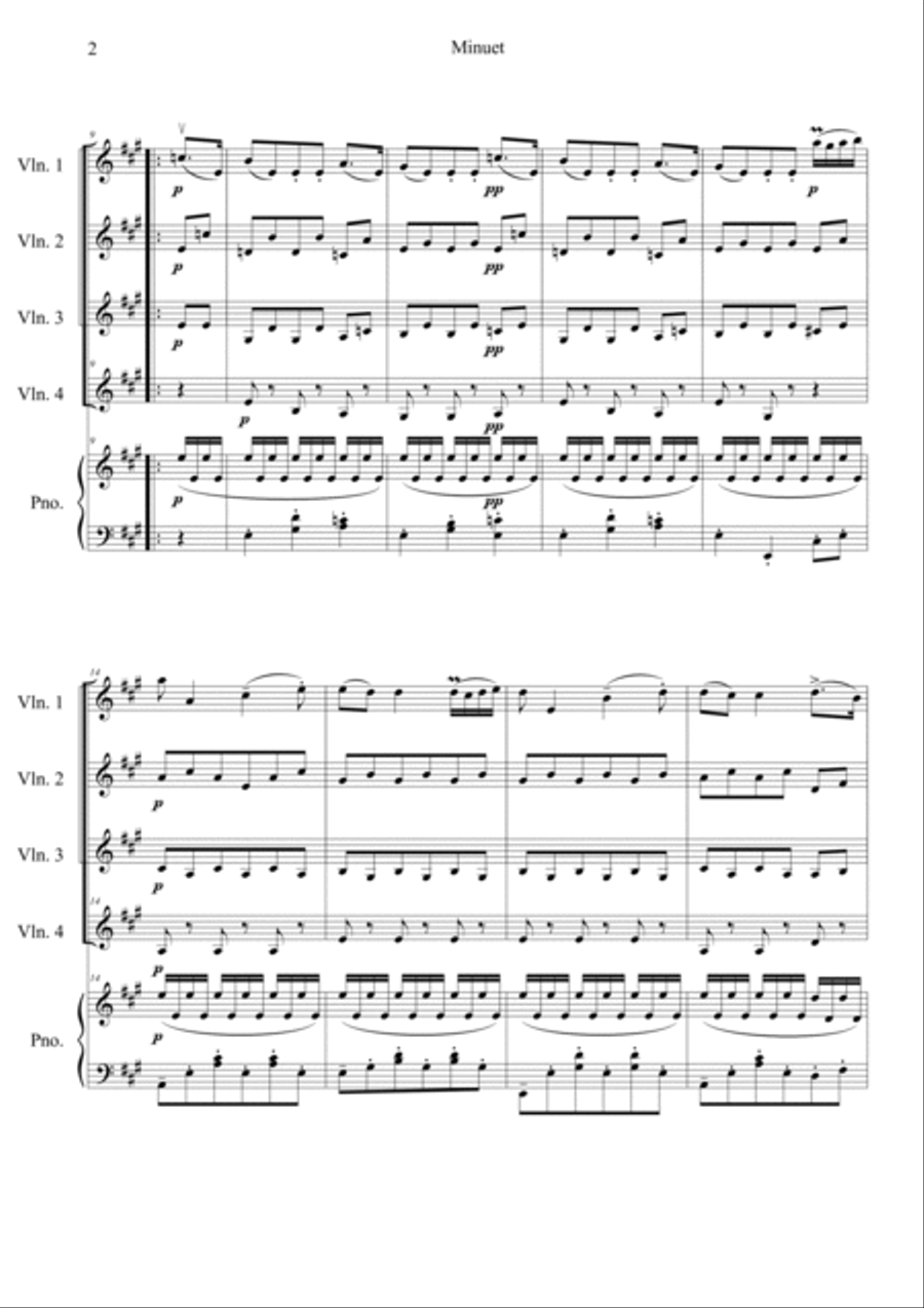 Minuet Violin Solo scores gallery preview page 2