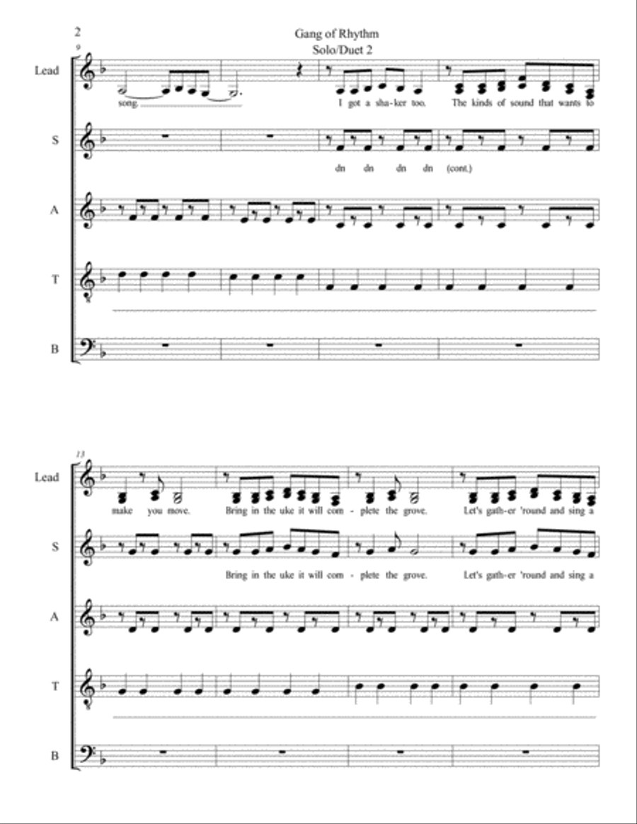 Gang Of Rhythm Gang Of Rhythm 4-Part scores gallery preview page 2