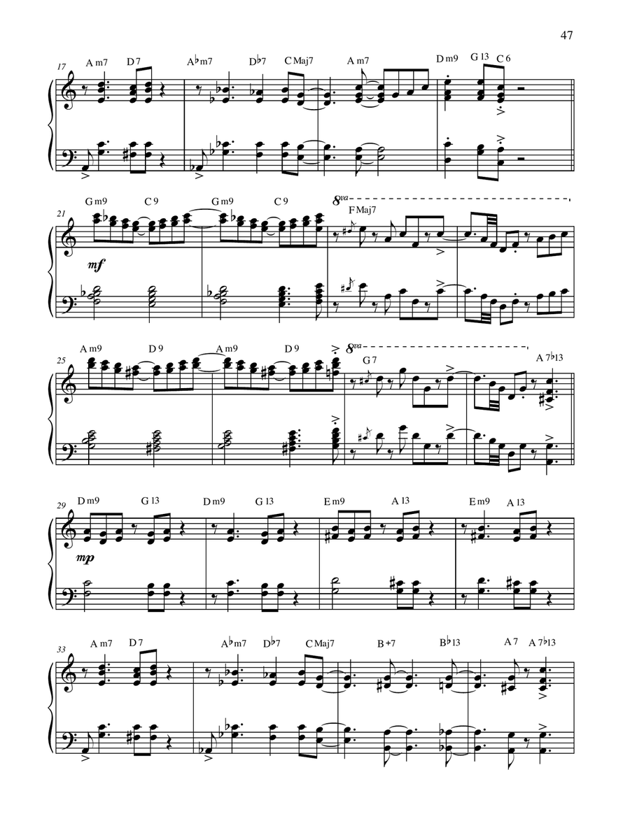 Satin Doll Piano Solo scores gallery preview page 2