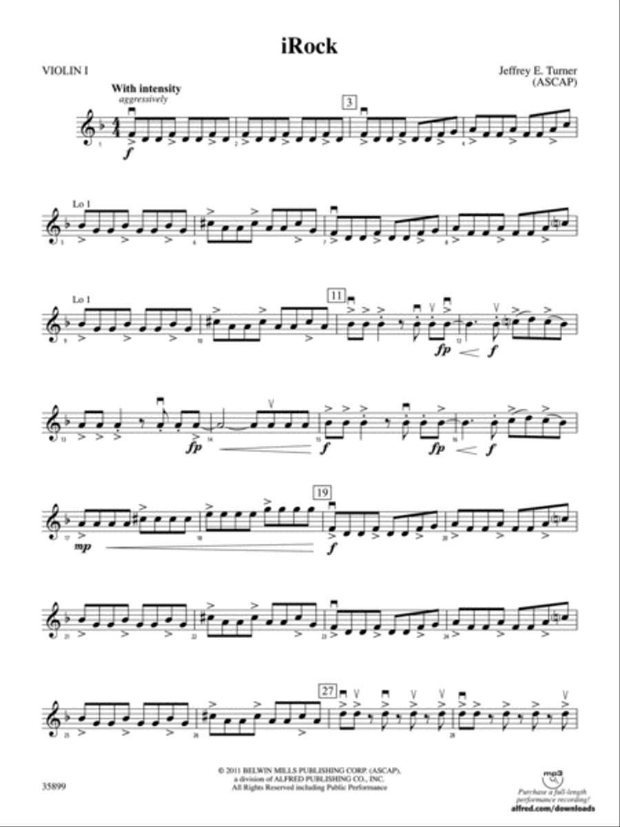 iRock: 1st Violin String Orchestra scores gallery preview page 1