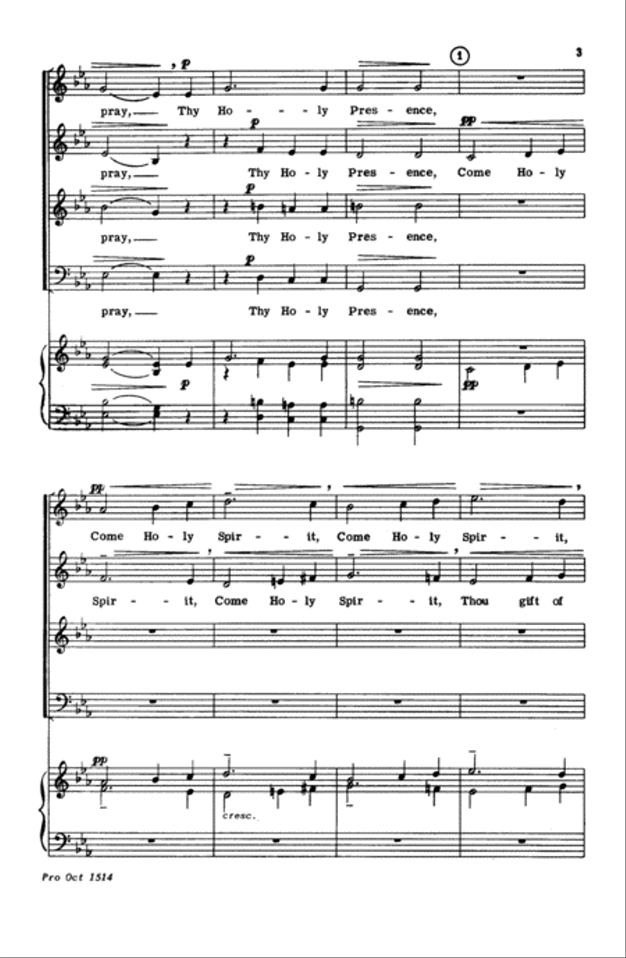 Let Thy Holy Presence 4-Part scores gallery preview page 3