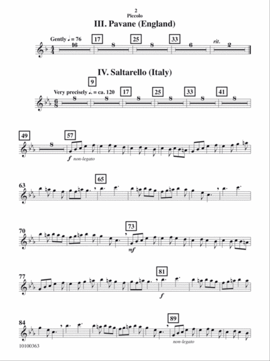 Courtly Airs and Dances - Piccolo Concert Band scores gallery preview page 2