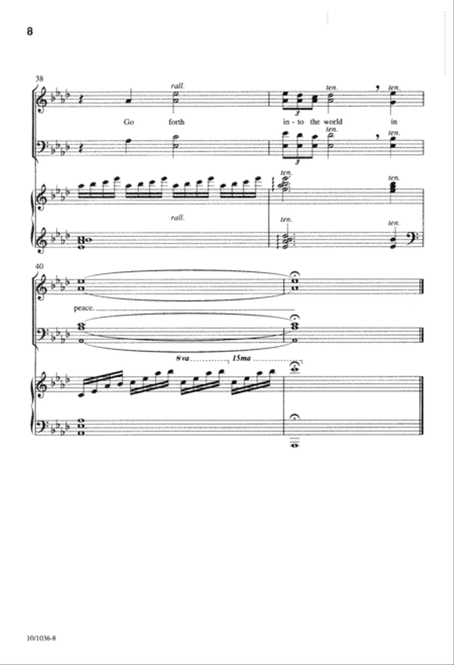 Go Forth Into the World in Peace 4-Part scores gallery preview page 8