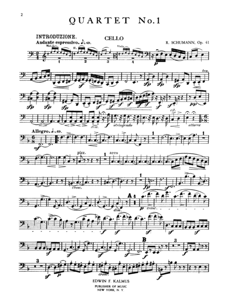 String Quartets, Op. 41, Nos. 1, 2 & 3: Cello