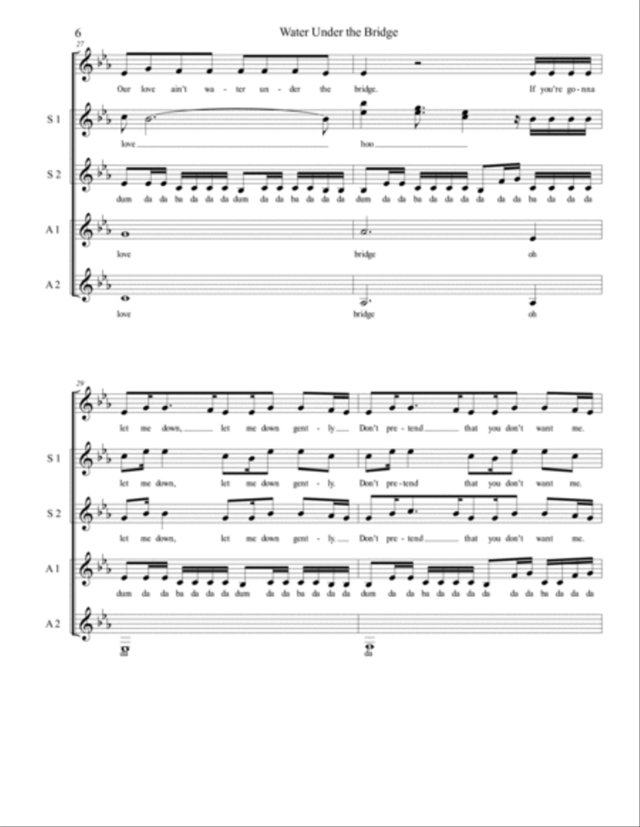 Water Under The Bridge SSA scores gallery preview page 6