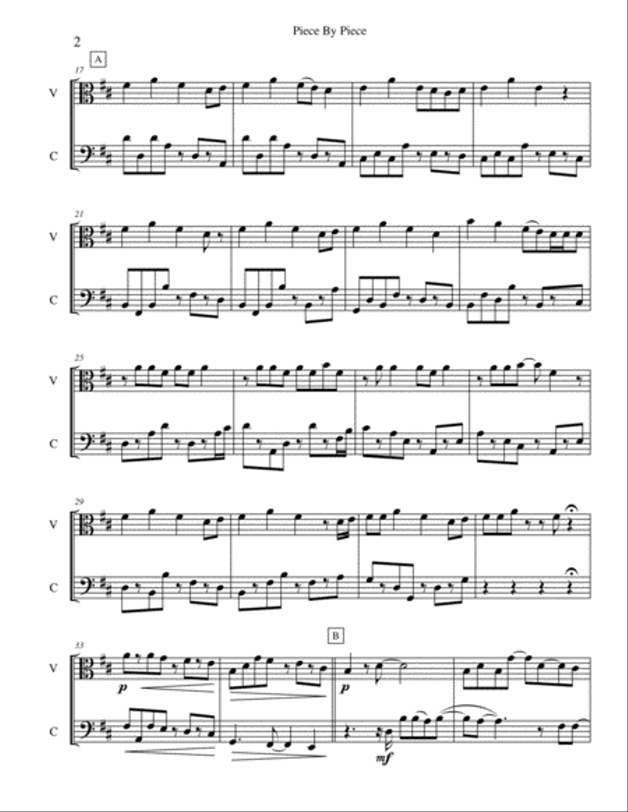 Piece By Piece Piece By Piece String Duet scores gallery preview page 2