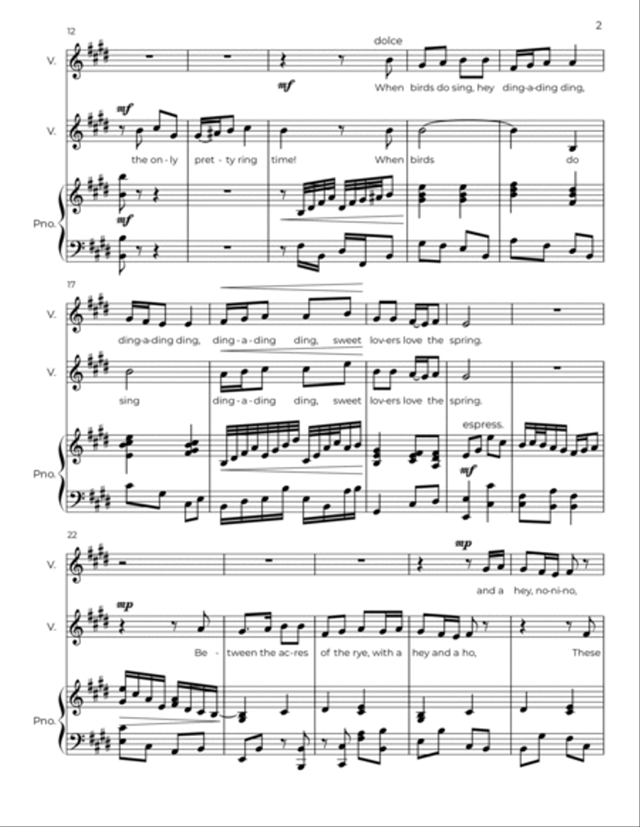It Was A Lover And His Lass Voice scores gallery preview page 2