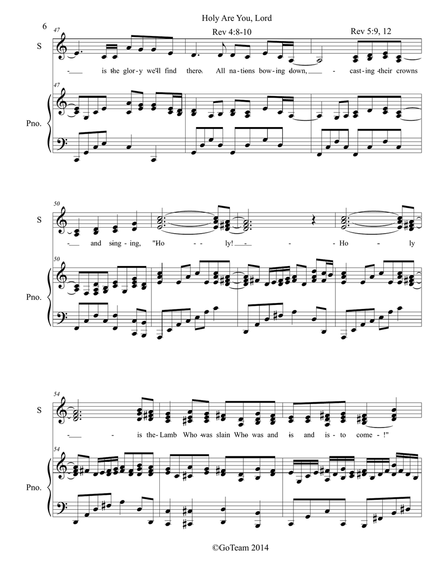 Holy Are You, Lord SSA scores gallery preview page 6