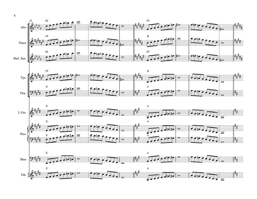 The Five Bebop Scales for Big Band Jazz Ensemble scores gallery preview page 4