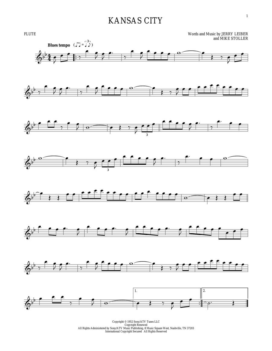 Kansas City Flute Solo scores gallery preview page 1