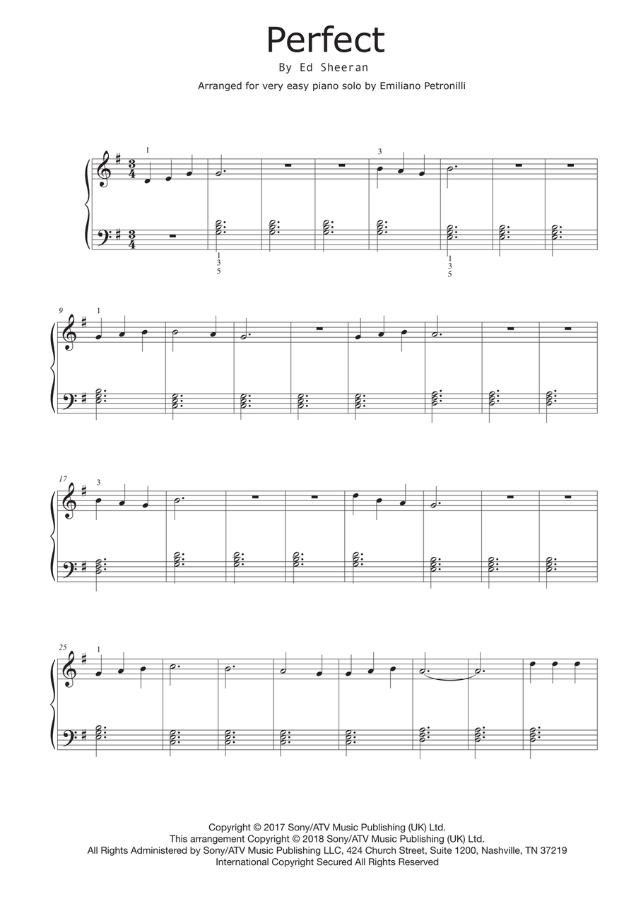 Perfect Easy Piano scores gallery preview page 1