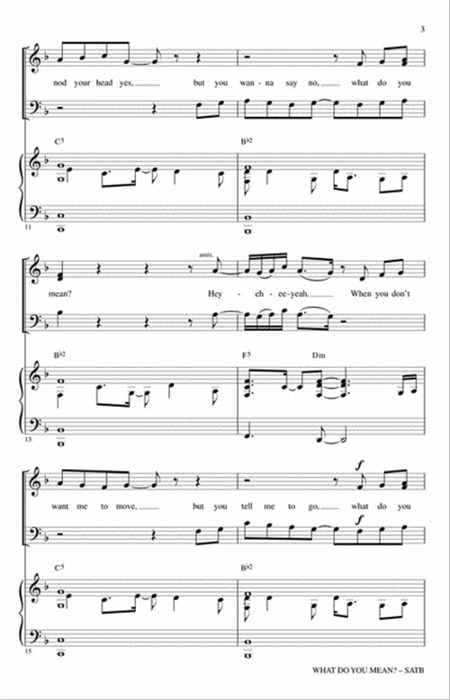 What Do You Mean? 4-Part scores gallery preview page 3