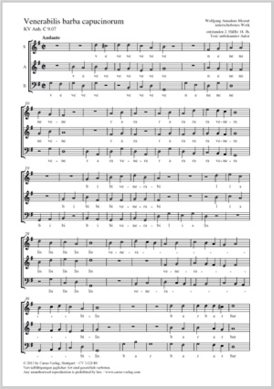 Venerabilis barba capucinorum 3-Part scores gallery preview page 1