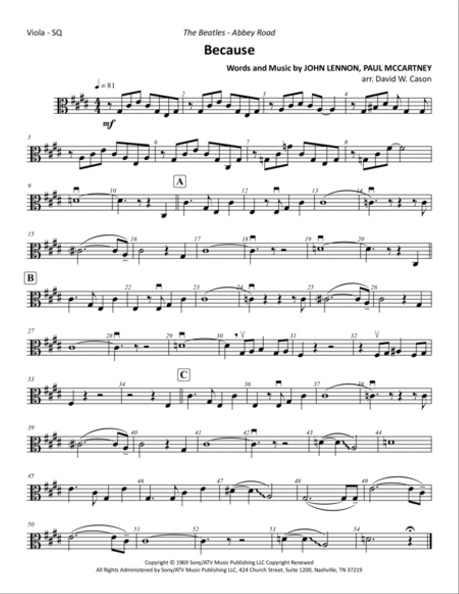 Because String Quartet scores gallery preview page 3