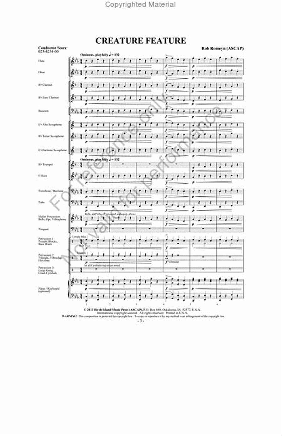 Creature Feature Concert Band scores gallery preview page 2