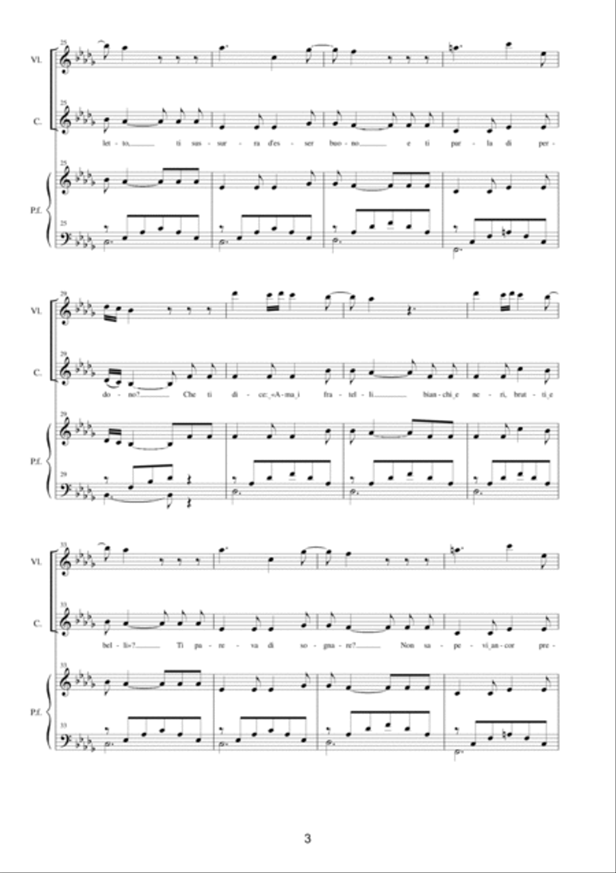 L'ANGIOLETTO - Mariano Garau - For children Choir, Violins and Piano Children's Choir scores gallery preview page 3