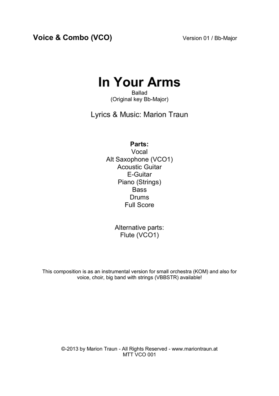 In Your Arms (VCO/Voice & Combo) Jazz Ensemble scores gallery preview page 1