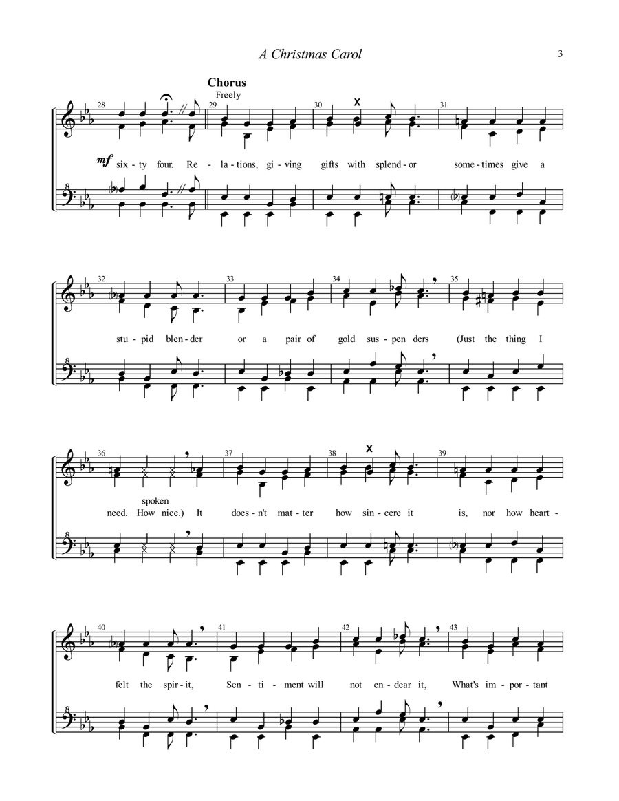 A Christmas Carol SSAA scores gallery preview page 3