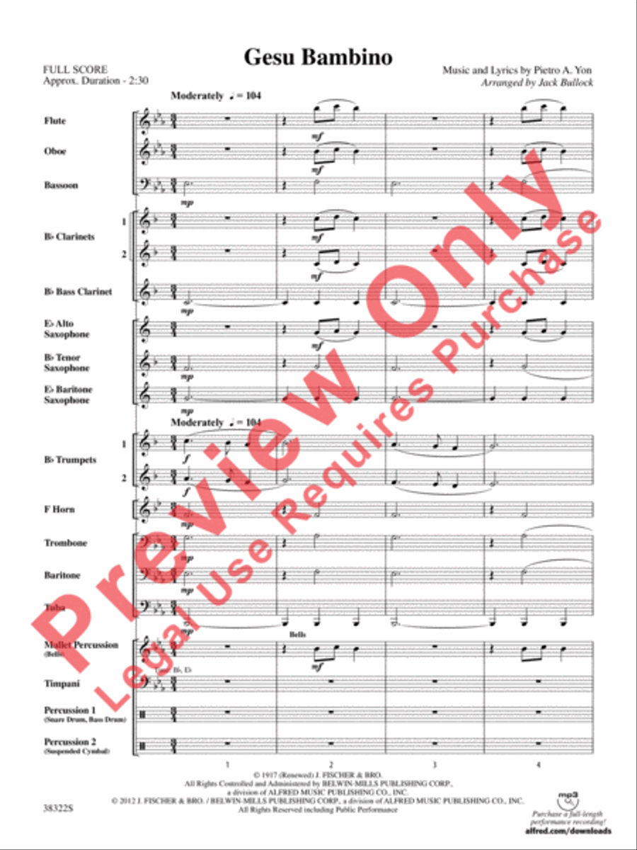 Gesu Bambino Concert Band scores gallery preview page 3