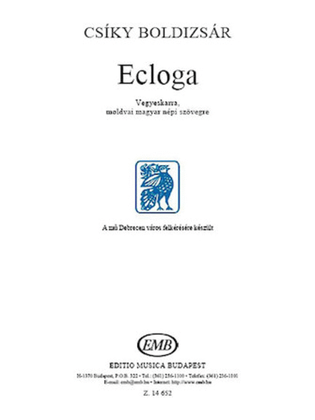 Ecloga For Mixed Voices On Transylvanian Folk Text