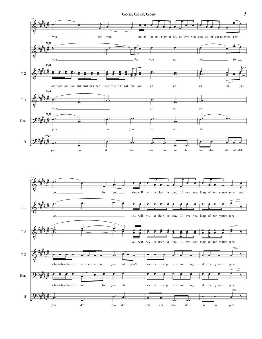 Gone, Gone, Gone TTBB scores gallery preview page 5