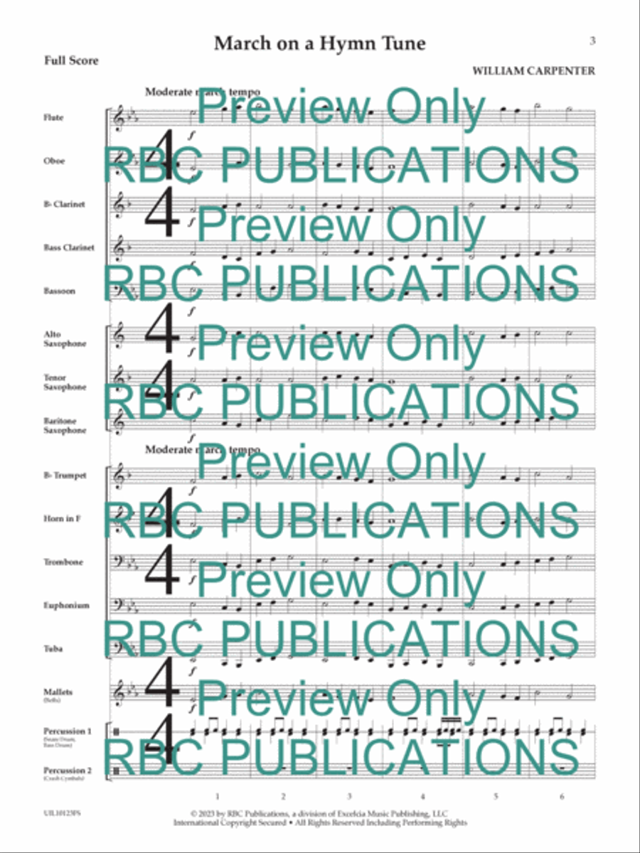 March On A Hymn Tune Concert Band scores gallery preview page 4
