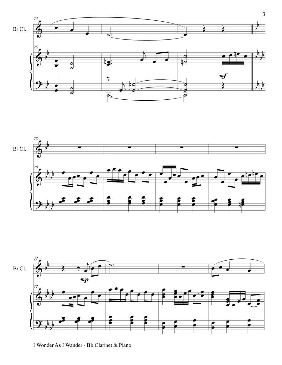 I Wonder As I Wander I Wonder As I Wander Clarinet Solo scores gallery preview page 4