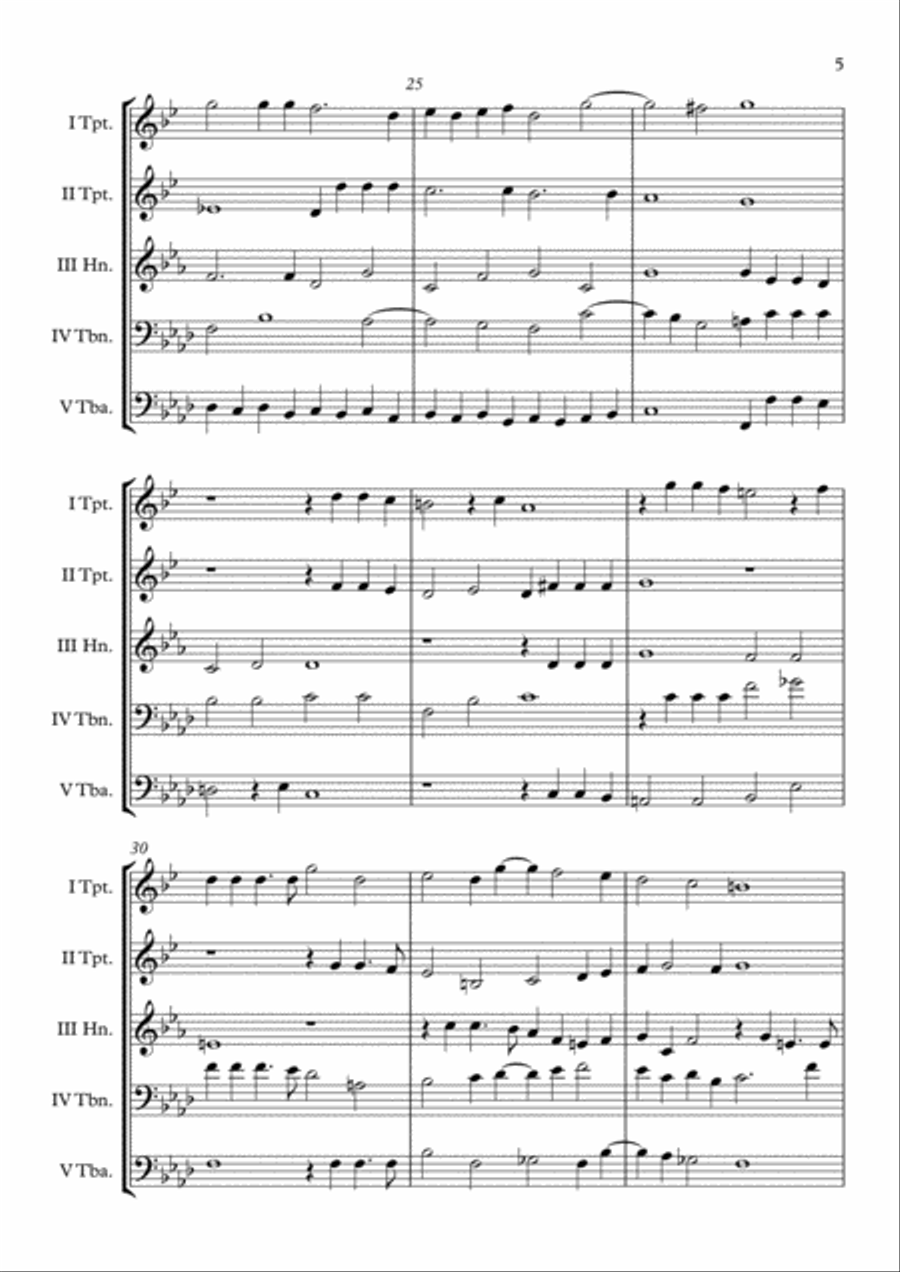 Canzon I a 5 Ch.195 (Giovanni Gabrieli) Brass Quintet arr. Adrian Wagner Brass Quintet scores gallery preview page 5