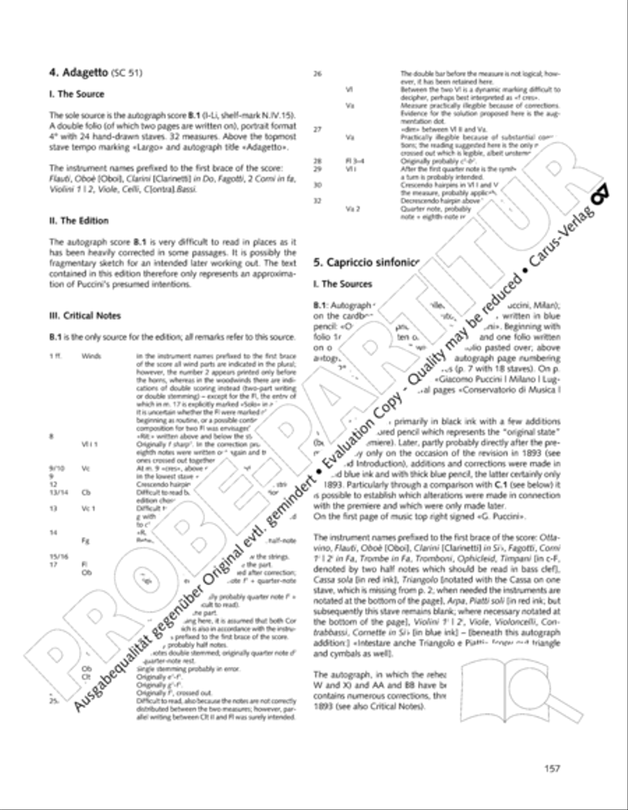 Edizione Nazionale delle Opere di Giacomo Puccini. II. Instrumental music; 1. Works for orchestra (vol. II/1) Score scores gallery preview page 204