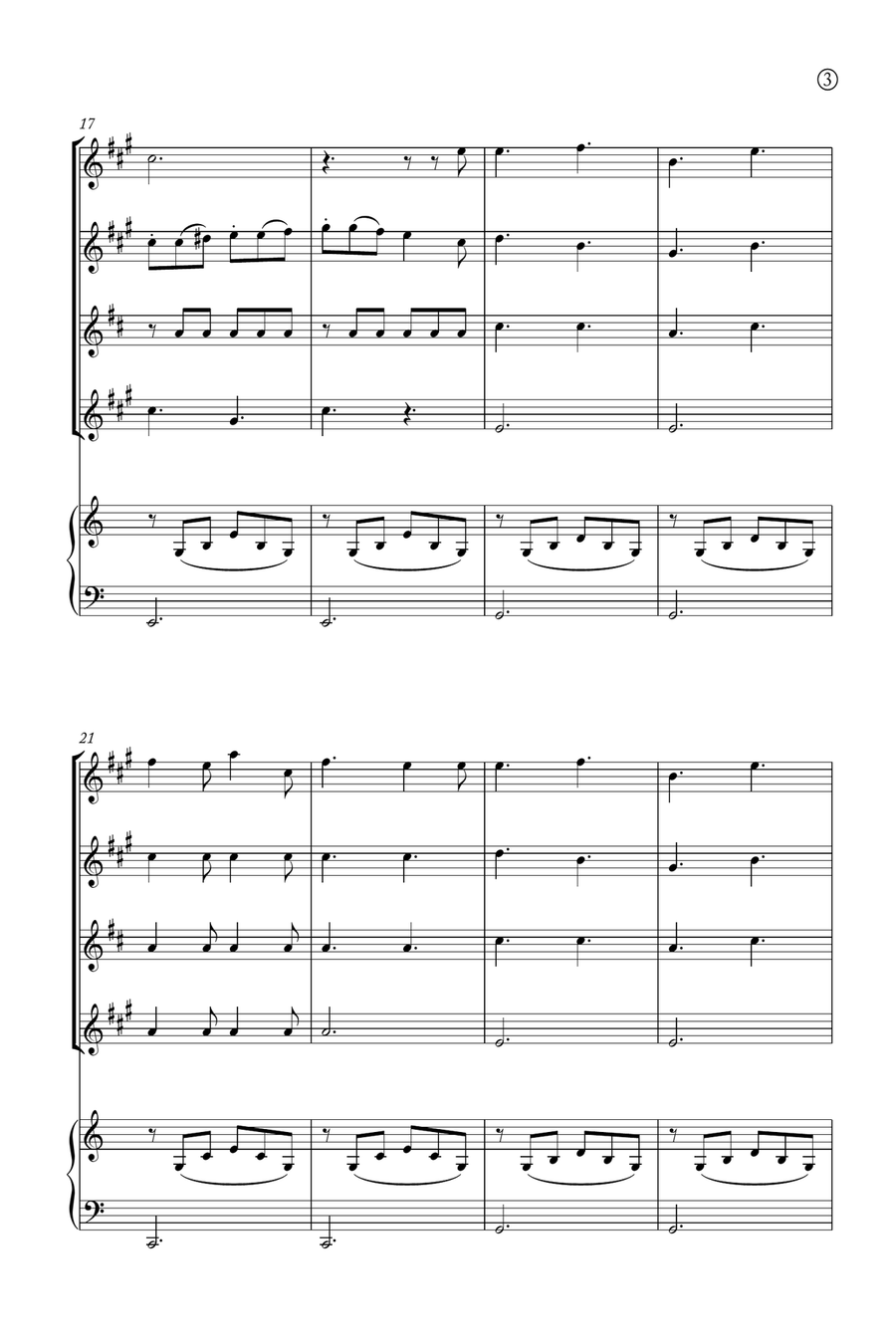 Oh Holy night Saxophone Quartet scores gallery preview page 3