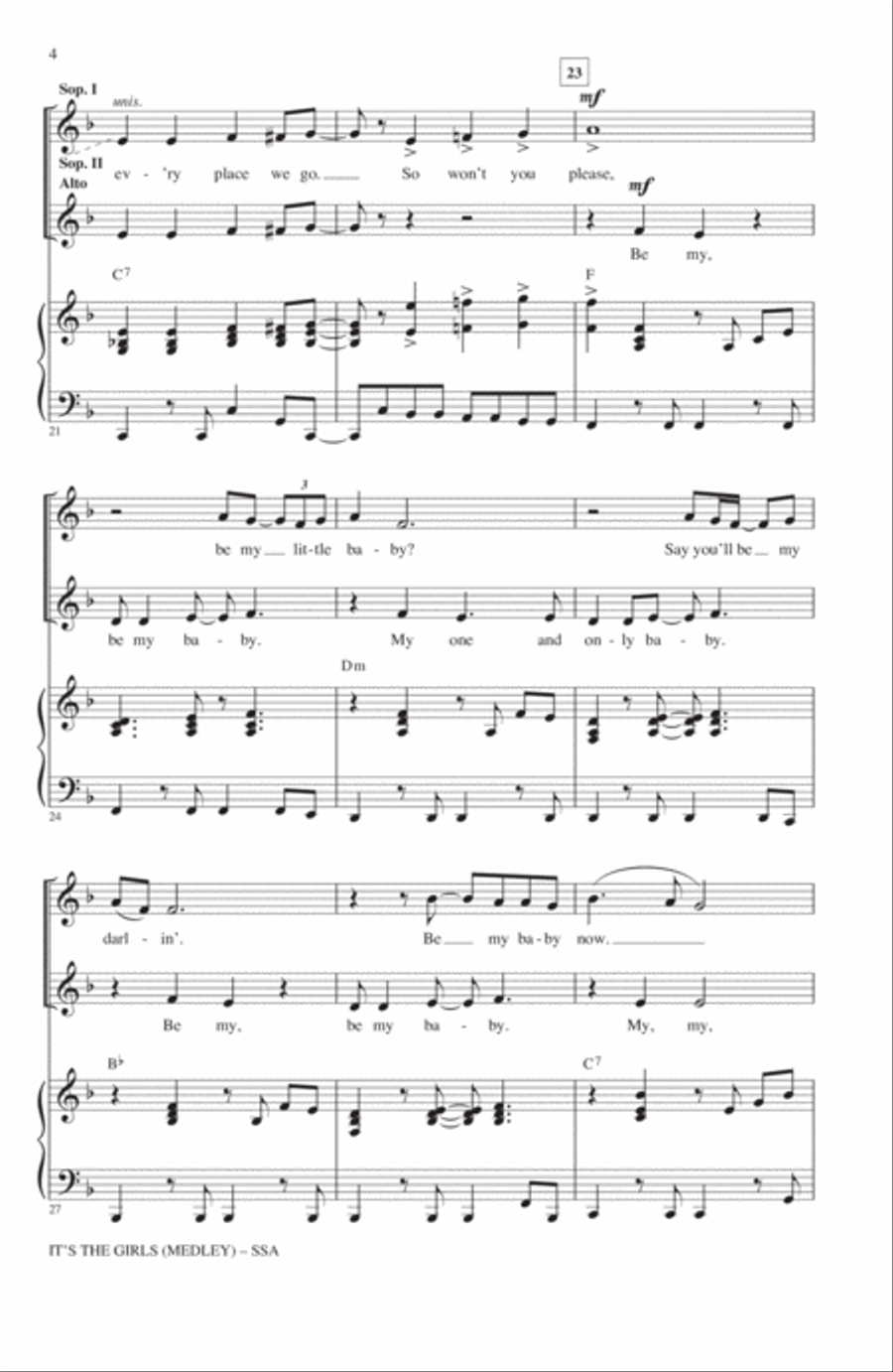It's The Girls (Medley) SSA scores gallery preview page 3
