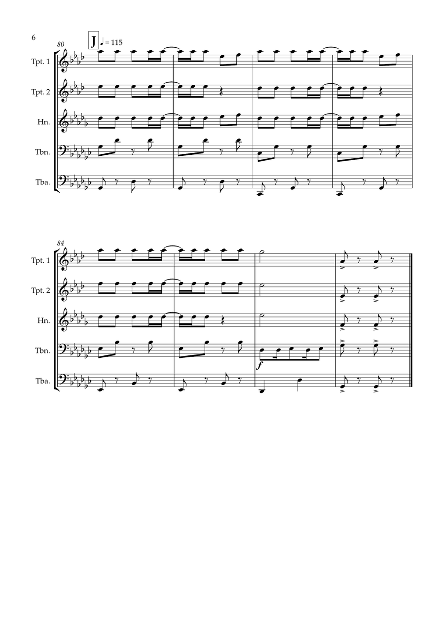 Baby Shark - Brass Quintet Brass Quintet scores gallery preview page 6