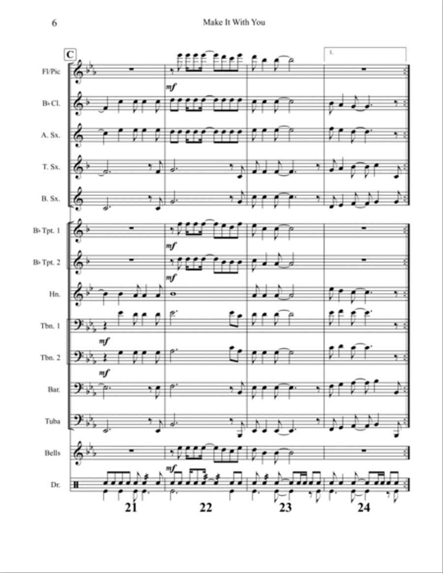 Make It With You Marching Band scores gallery preview page 6
