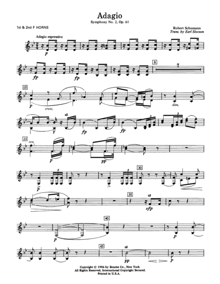 Adagio Symphony No. 2, Op. 61 - F Horn 1 & 2