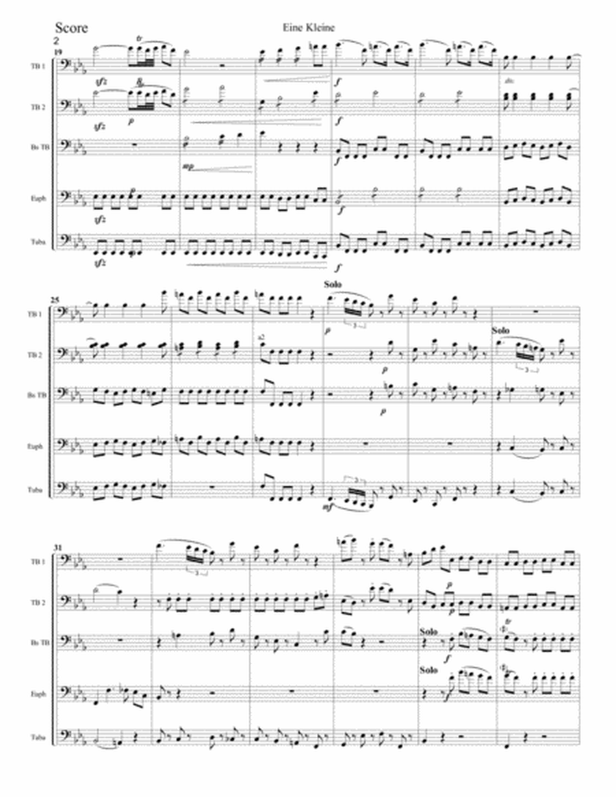 Low Brass-Eine kleine Nachtmusik-Score image number null
