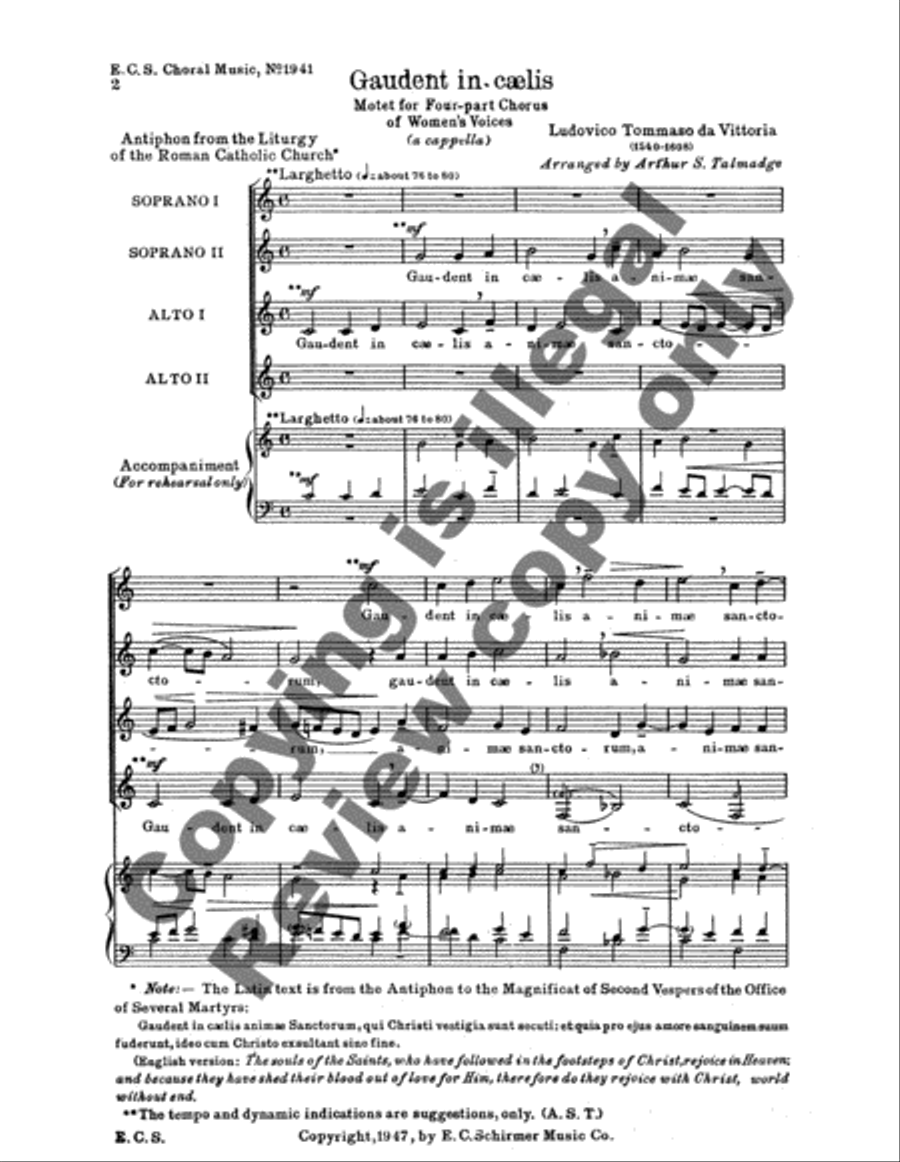 Gaudent in caelis SSAA scores gallery preview page 6