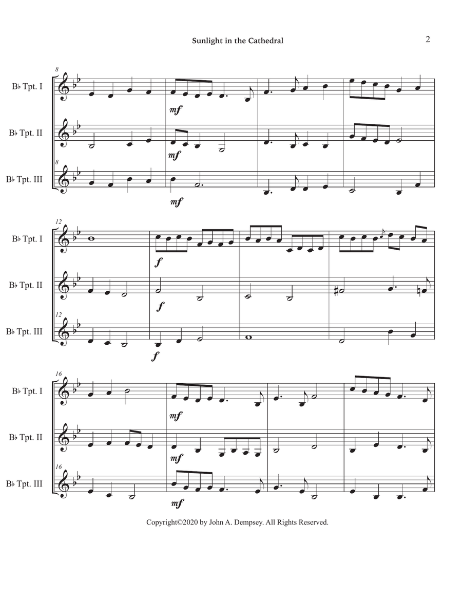 Sunlight in the Cathedral (Mountain Prelude): Trumpet Trio Trumpet Trio scores gallery preview page 6