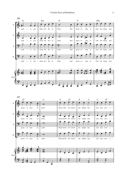 O Little Town of Bethlehem - SATB and Piano image number null