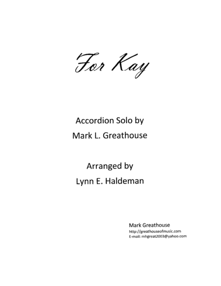 For Kay -- Accordion Solo