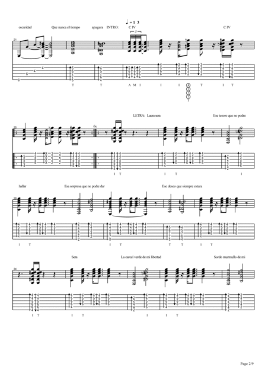 Vicente Amigo - Tierra - 7 - Cancion De Laura Electric Guitar scores gallery preview page 2