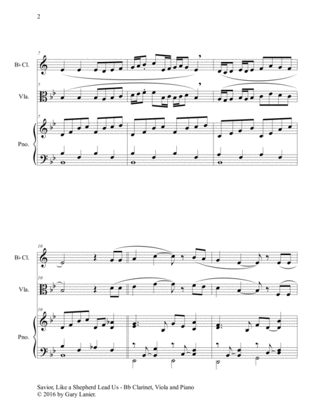 SAVIOR, LIKE A SHEPHERD LEAD US (Trio – Bb Clarinet, Viola & Piano with Parts) image number null