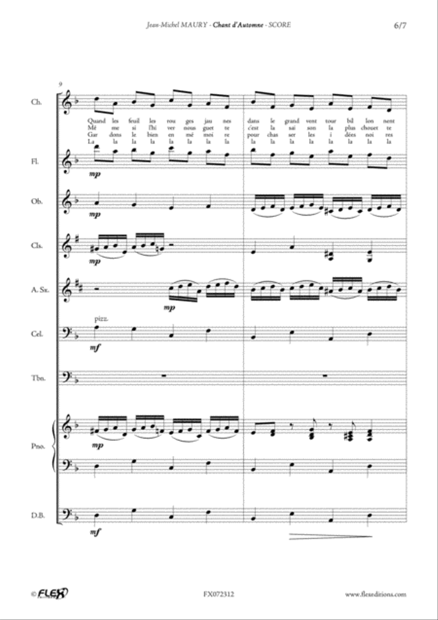 Chant d'Automne Children's Choir scores gallery preview page 6