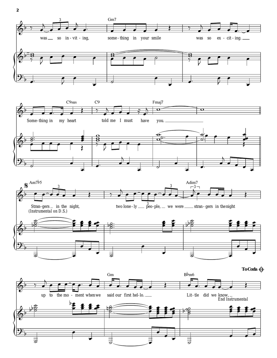 Strangers In The Night Piano, Vocal scores gallery preview page 2