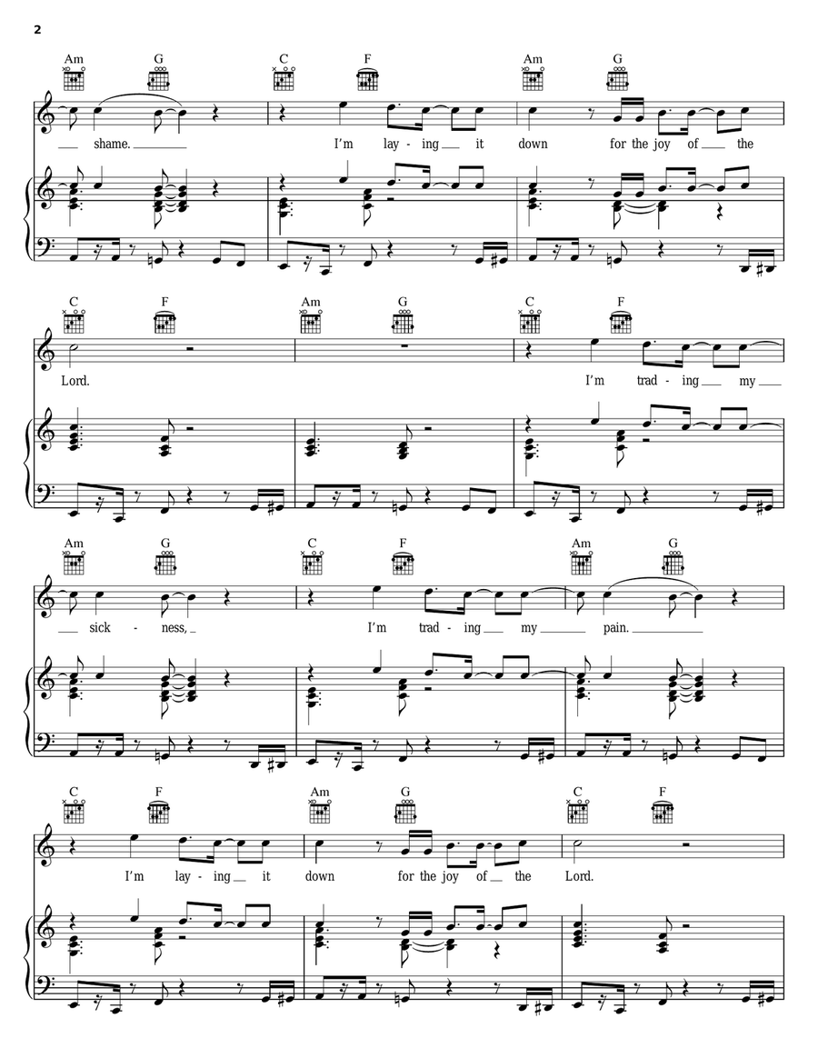 Trading My Sorrows Trading My Sorrows Piano, Vocal, Guitar scores gallery preview page 2