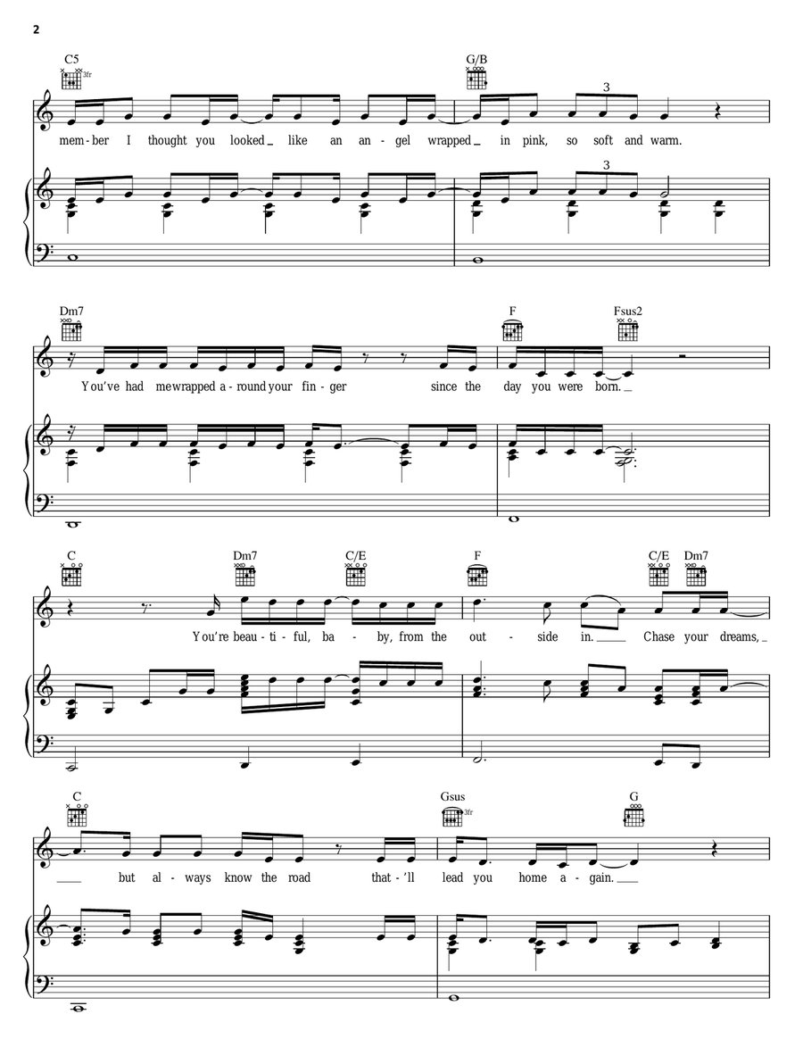 My Little Girl Piano, Vocal, Guitar scores gallery preview page 2