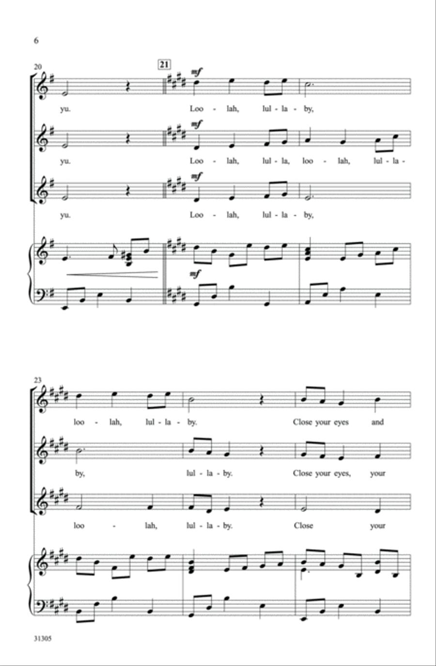 Bayushki Bayu (A Russian Lullaby) SSA scores gallery preview page 4