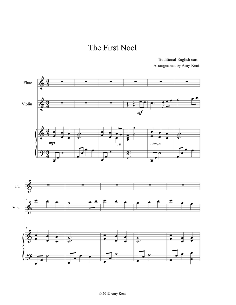 The First Noel Flute scores gallery preview page 1