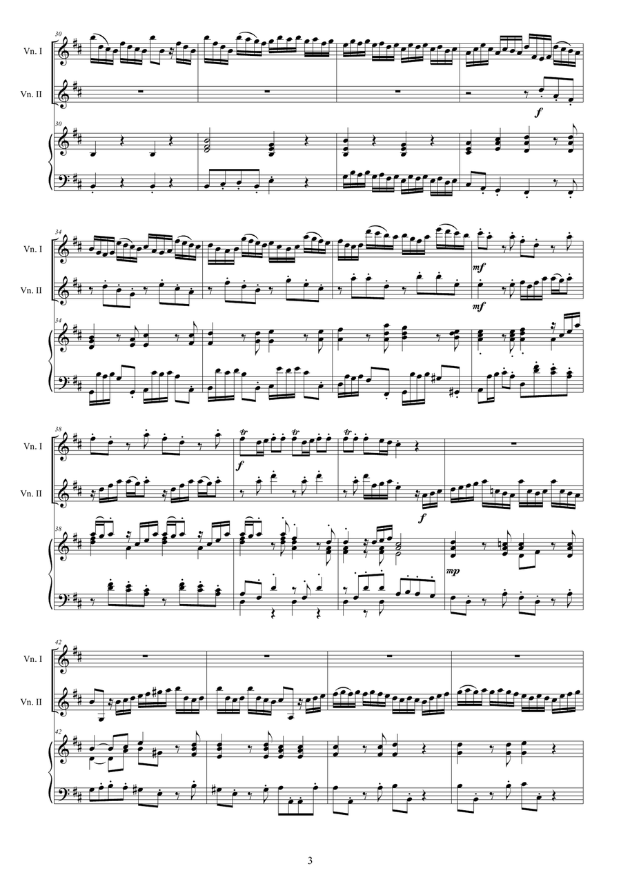 Vivaldi - Violin Concerto No.10 in B minor RV 580 Op.3 for Two Violins and Piano Violin Solo scores gallery preview page 3
